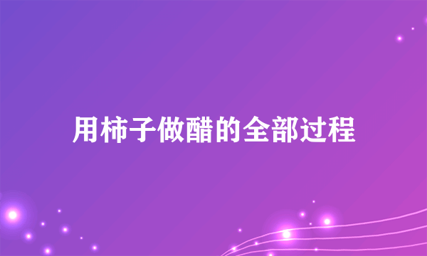 用柿子做醋的全部过程