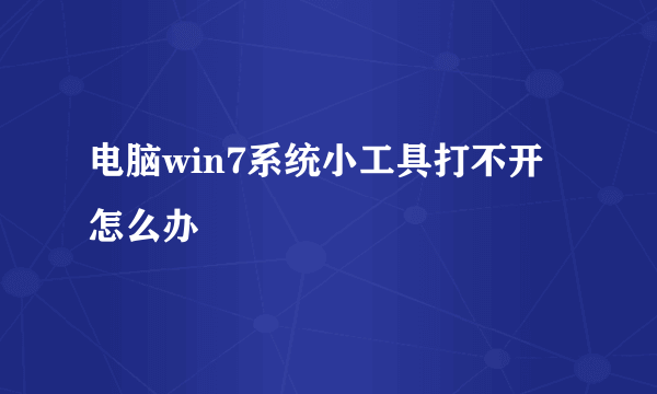 电脑win7系统小工具打不开怎么办