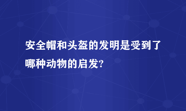 安全帽和头盔的发明是受到了哪种动物的启发?