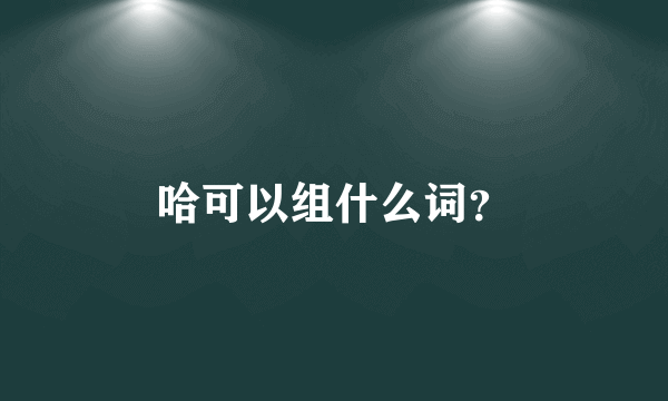 哈可以组什么词？