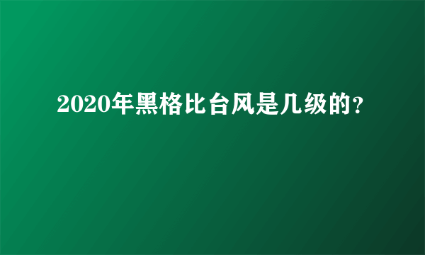 2020年黑格比台风是几级的？