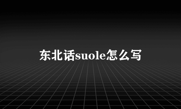 东北话suole怎么写