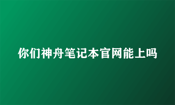 你们神舟笔记本官网能上吗