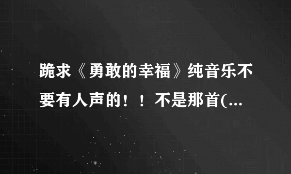 跪求《勇敢的幸福》纯音乐不要有人声的！！不是那首(木琴 口琴 长笛演奏版)伴奏曲哦！请注意！谢谢各位了