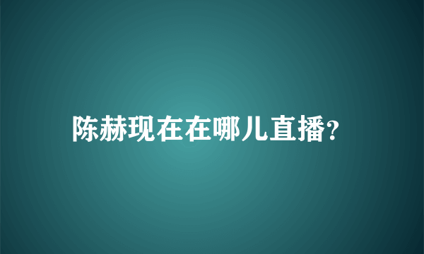 陈赫现在在哪儿直播？