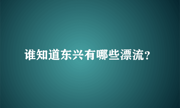 谁知道东兴有哪些漂流？