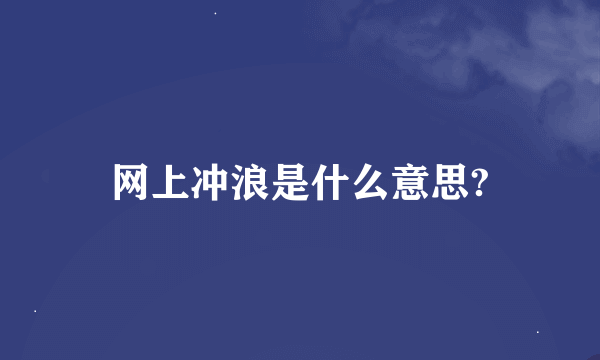 网上冲浪是什么意思?