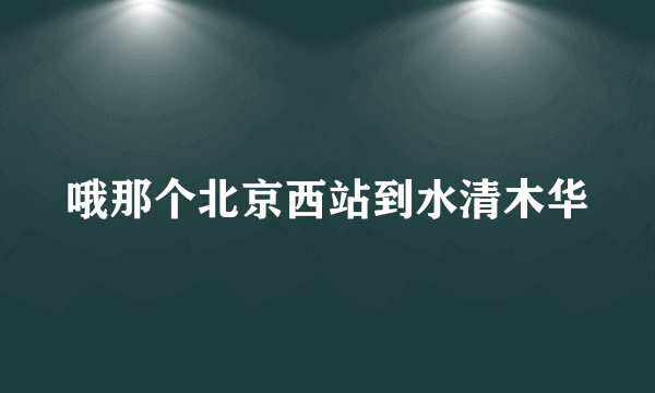 哦那个北京西站到水清木华