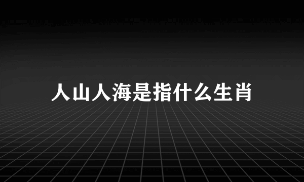 人山人海是指什么生肖