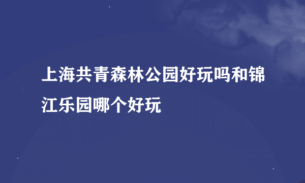 上海共青森林公园好玩吗和锦江乐园哪个好玩