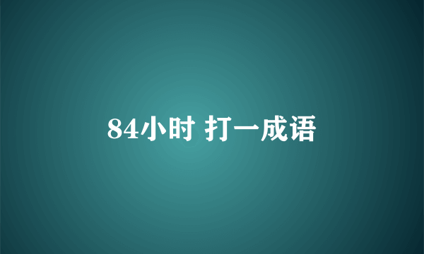 84小时 打一成语