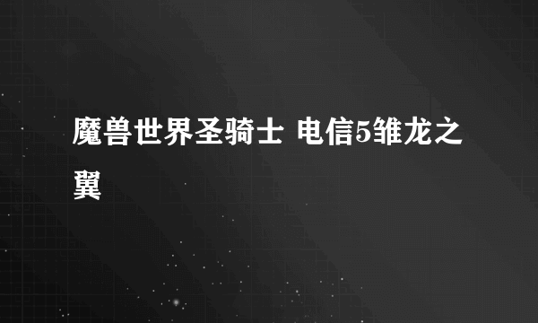 魔兽世界圣骑士 电信5雏龙之翼