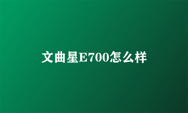 文曲星E700怎么样