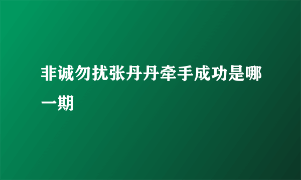 非诚勿扰张丹丹牵手成功是哪一期