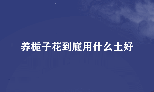 养栀子花到底用什么土好