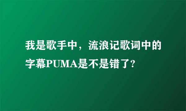 我是歌手中，流浪记歌词中的字幕PUMA是不是错了?