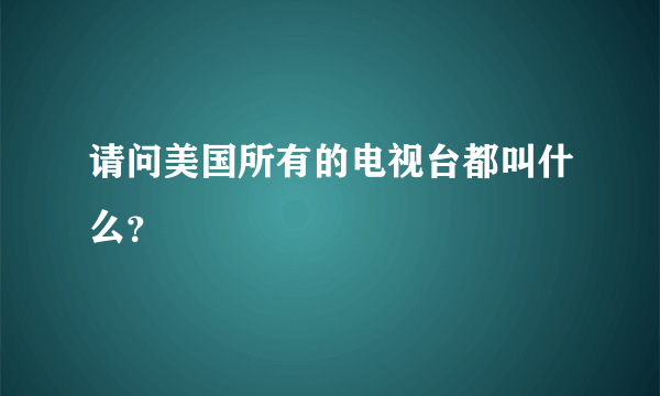 请问美国所有的电视台都叫什么？