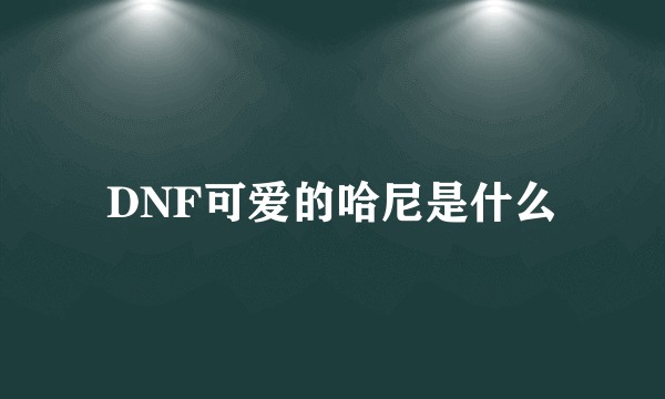 DNF可爱的哈尼是什么