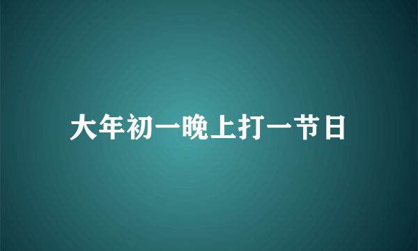 大年初一晚上打一节日