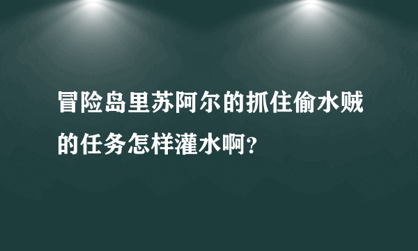 冒险岛里苏阿尔的抓住偷水贼的任务怎样灌水啊？