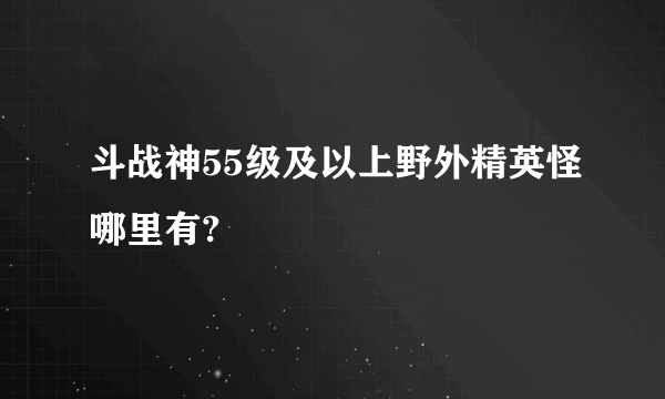 斗战神55级及以上野外精英怪哪里有?