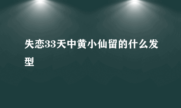 失恋33天中黄小仙留的什么发型