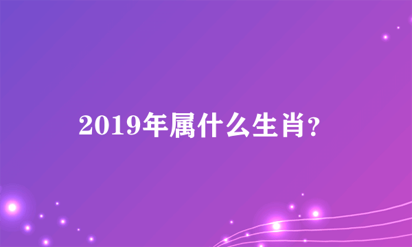 2019年属什么生肖？