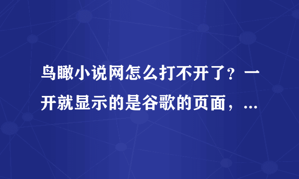 鸟瞰小说网怎么打不开了？一开就显示的是谷歌的页面，为什么？