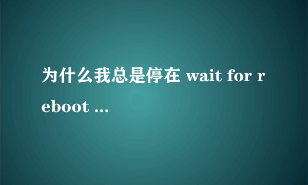 为什么我总是停在 wait for reboot 这个画面 。。。。各位大侠帮帮忙