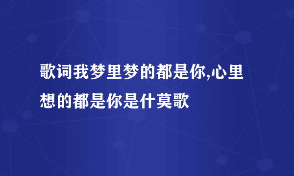 歌词我梦里梦的都是你,心里想的都是你是什莫歌