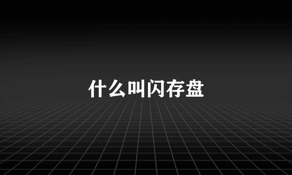 什么叫闪存盘