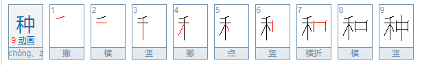 种的笔顺