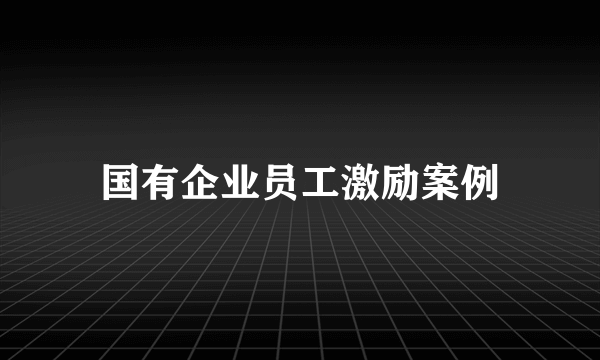 国有企业员工激励案例