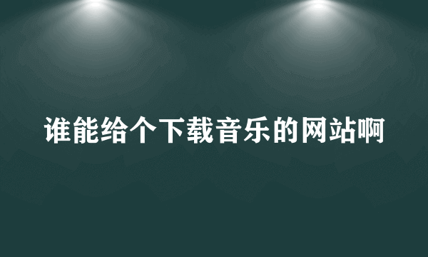 谁能给个下载音乐的网站啊