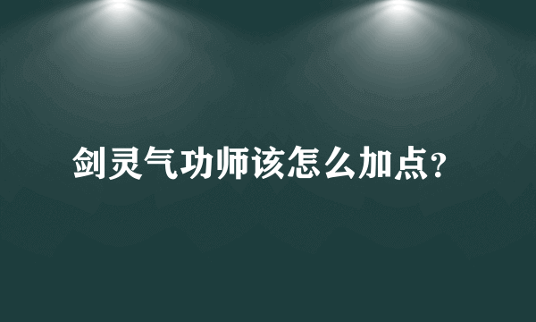 剑灵气功师该怎么加点？