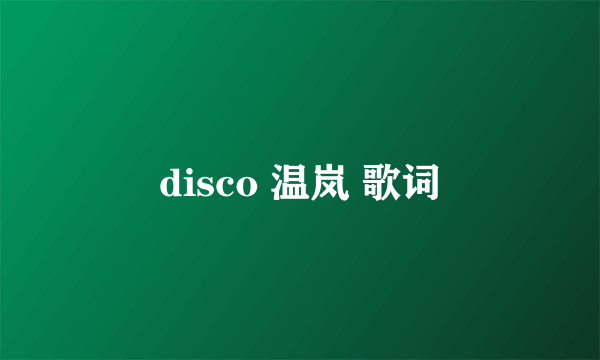 disco 温岚 歌词