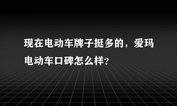 现在电动车牌子挺多的，爱玛电动车口碑怎么样？