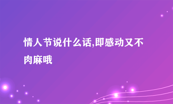 情人节说什么话,即感动又不肉麻哦