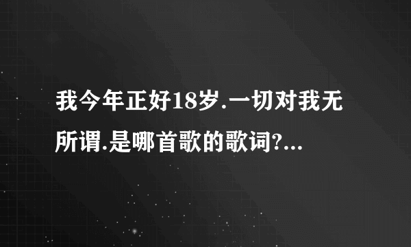 我今年正好18岁.一切对我无所谓.是哪首歌的歌词?谁知道请告诉我