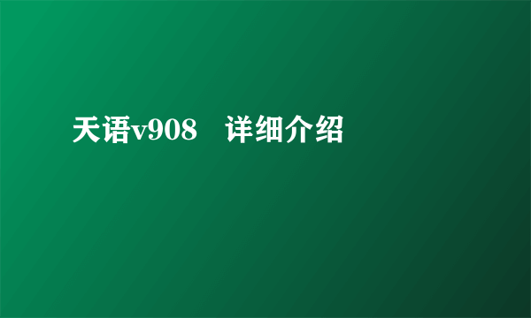 天语v908   详细介绍