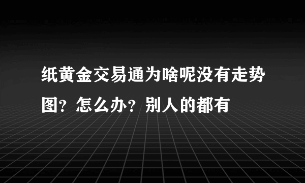 纸黄金交易通为啥呢没有走势图？怎么办？别人的都有