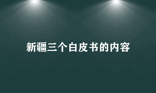 新疆三个白皮书的内容