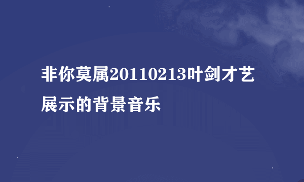 非你莫属20110213叶剑才艺展示的背景音乐