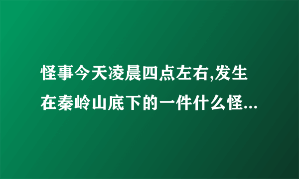 怪事今天凌晨四点左右,发生在秦岭山底下的一件什么怪事是什么事？