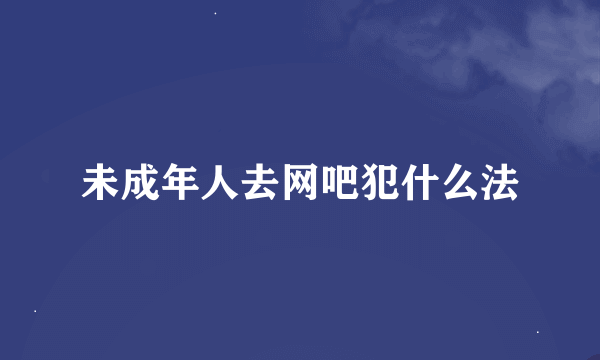 未成年人去网吧犯什么法