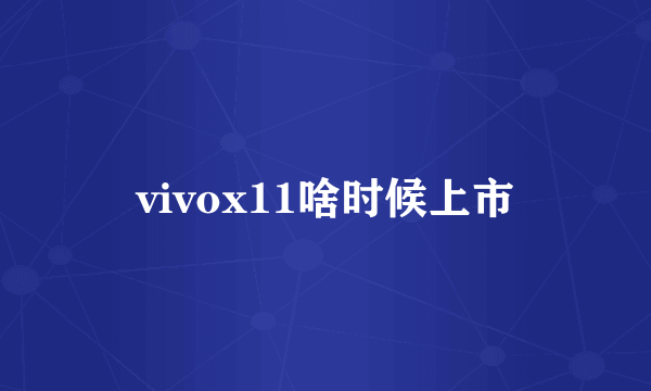 vivox11啥时候上市