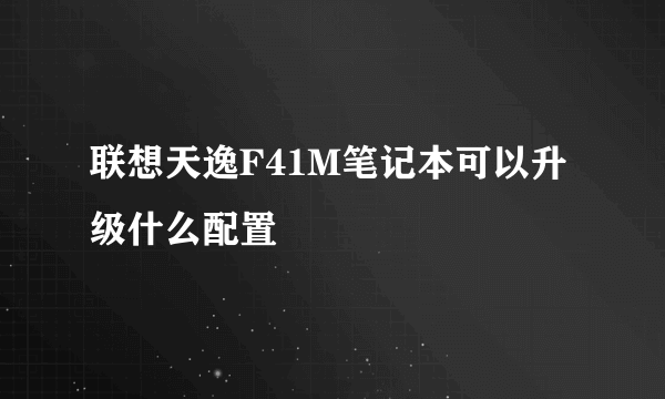 联想天逸F41M笔记本可以升级什么配置