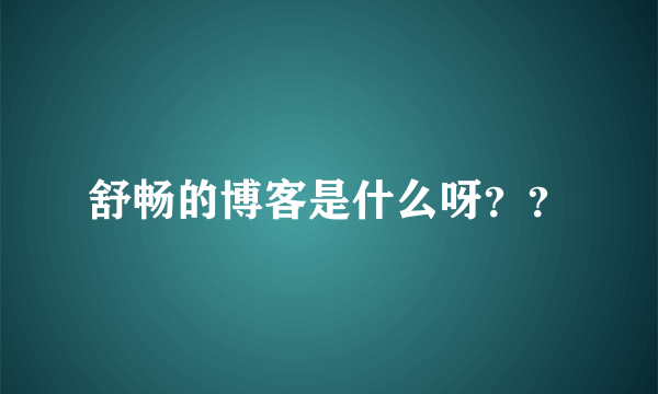 舒畅的博客是什么呀？？