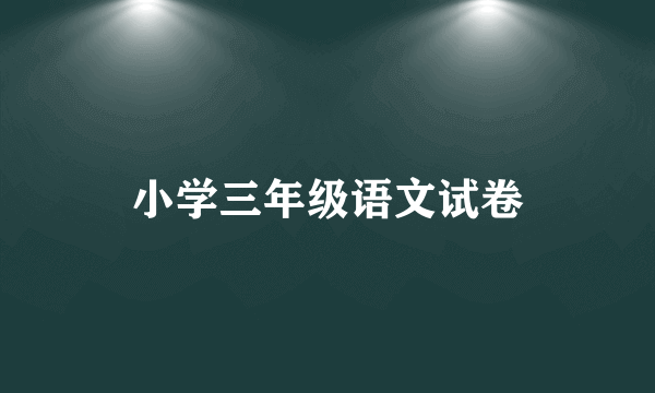 小学三年级语文试卷