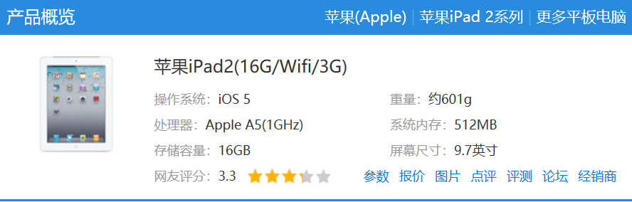 ipad2的具体配置是？